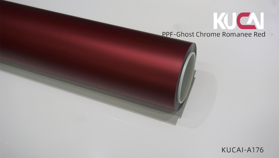 7.5 Mil gruba maty PPF Film Roll Ghost Chrome Romanee Czerwony